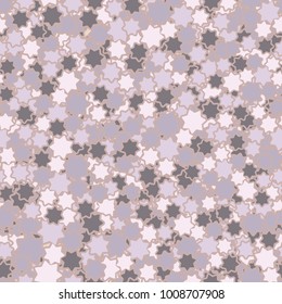Seamless pattern. Variegated texture of the smoothed seven-pointed stars.