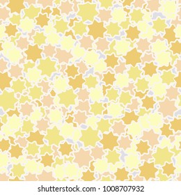 Seamless pattern. Variegated texture of the smoothed seven-pointed stars.