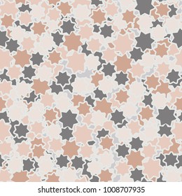 Seamless pattern. Variegated texture of the smoothed seven-pointed stars.