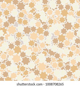 Seamless pattern. Variegated texture of the smoothed seven-pointed stars.