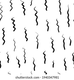 Seamless pattern with variety abstract shapes, lines, strokes, stripes. Background drawn with ink and marker in hand drawn style. Illustrations with natural texture in the Scandinavian style. Vector
