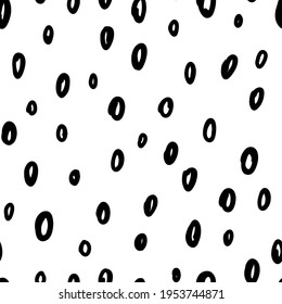 Patrón sin inconvenientes con variedad de formas abstractas, puntos, splat. Fondo dibujado con tinta y marcador en estilo dibujado a mano. Ilustraciones con textura natural al estilo escandinavo. Vector