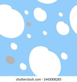 Seamless pattern of a variety of dots and spots of different colors and shapes, for the decoration of the fabric, vector image