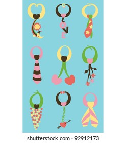 A seamless pattern of variety of modern man tie.