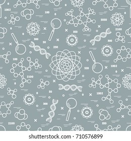Seamless pattern with variety scientific, education elements. Design for banner, poster or print.