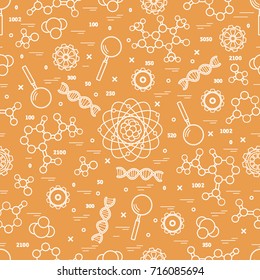 Seamless pattern with variety scientific, education elements. Design for banner, poster or print.
