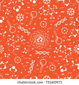 Seamless pattern with variety scientific, education elements. Design for banner, poster or print.