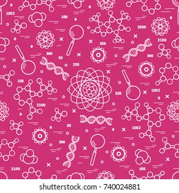 Seamless pattern with variety scientific, education elements. Design for banner, poster or print.