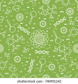 Seamless pattern with variety scientific, education elements. Design for banner, poster or print.