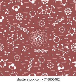 Seamless pattern with variety scientific, education elements. Design for banner, poster or print.