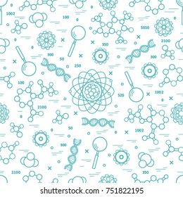 Seamless pattern with variety scientific, education elements. Design for banner, poster or print.
