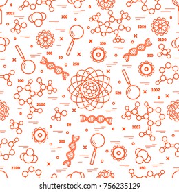 Seamless pattern with variety scientific, education elements. Design for banner, poster or print.