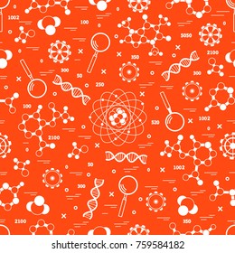 Seamless pattern with variety scientific, education elements. Design for banner, poster or print.