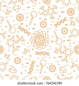 Seamless pattern with variety scientific, education elements. Design for banner, poster or print.