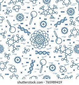 Seamless pattern with variety scientific, education elements. Design for banner, poster or print.