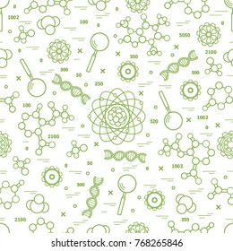 Seamless pattern with variety scientific, education elements. Design for banner, poster or print.
