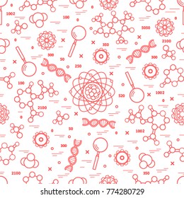 Seamless pattern with variety scientific, education elements. Design for banner, poster or print.