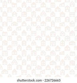 Seamless pattern with various cartoon houses.