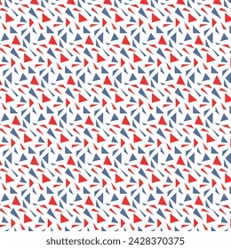 A seamless pattern with various colorful triangles is used. Geometric abstract pattern. Two color