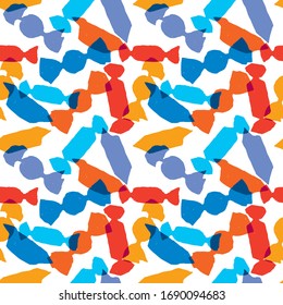Seamless pattern of various colrful sweets silhouettes