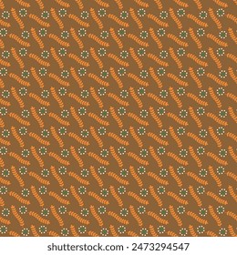 seamless pattern with various decorative  and leaves