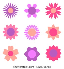 Seamless pattern with various floral elements. Colorful illustration in the style flat. Vector EPS10.