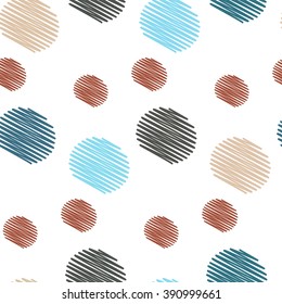 Seamless pattern Various hand-drawn shapes on a white background