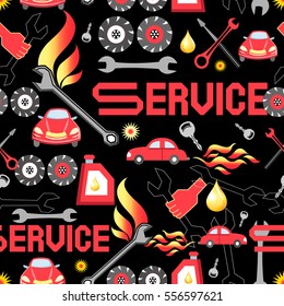 Seamless pattern of various machine parts service