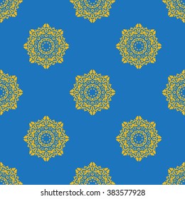 seamless pattern with various Oriental motifs and elements