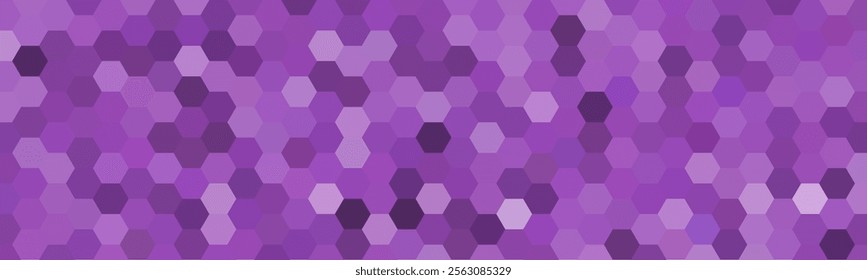 A seamless pattern of various shades of purple hexagons. The pattern creates a visually appealing and calming effect, with a soft and dreamy aesthetic.