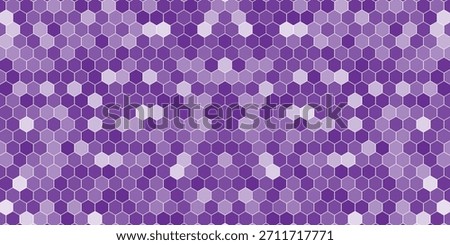 A seamless pattern of various shades of purple hexagons. The pattern creates a visually appealing and calming effect, with a soft and dreamy aesthetic.