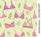 Seamless pattern with various types of women
