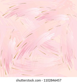 Seamless pattern. Vector abstract background in delicate pink colors. Pastel brush strokes. 