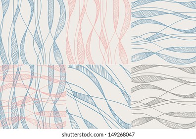 Seamless pattern. Vector abstract background set