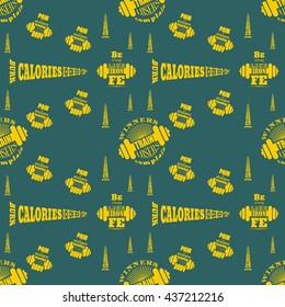 Seamless pattern. Vector abstract background. Fitness and sport relative theme