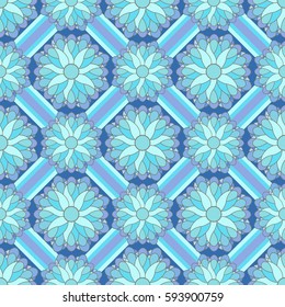 Seamless Pattern. Vector Abstract Flowers