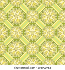 Seamless Pattern. Vector Abstract Flowers