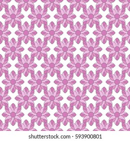 Seamless Pattern. Vector Abstract Flowers