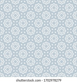 Seamless pattern. Vector abstract simple design. White flower elements on a light grey background. Modern minimal illustration perfect for backdrop graphic design, textiles, print, packing, etc.