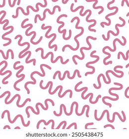 Seamless pattern vector abstract texture with wavy lines. Creative background with pink stripes on white background. Optical artistic illusion of decorative design.