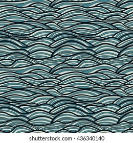 Seamless pattern, vector abstract waves texture. Colorful sea 
background can be used for wallpaper, pattern fills, web page 
background, surface textures, print on fabric