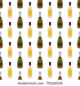 Seamless pattern with vector alcohol bottles for your design