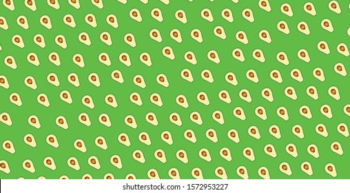 Seamless pattern with vector avocados white background