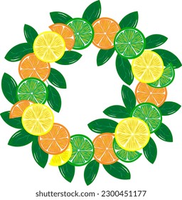 Seamless pattern vector background citrus slice orange, lime, lemon, grapefruit. eps10 vector