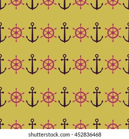 Seamless pattern Vector background with Helm anchors