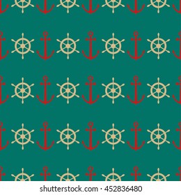 Seamless pattern Vector background with Helm anchors