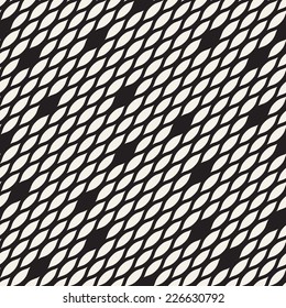 Seamless pattern. Vector background. Monochrome fine texture. Diagonal grid with chaotic holes