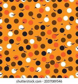 Seamless pattern vector. Black bats flying in the sky on halloween night background