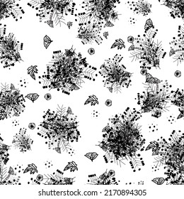 Seamless pattern vector black and white for fashion style, fabric, textile, and prints