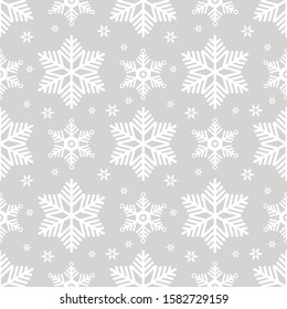 Seamless pattern vector blue snowflakes. Winter season background.
